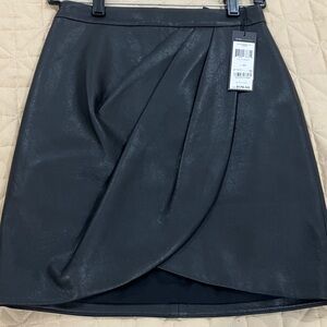 BCBGMaxAzria Black Draped Mini Skirt